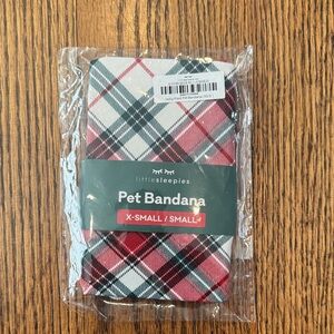 Little Sleepies Holly Plaid Pet Bandana in Red, Green,&  White- xs/s